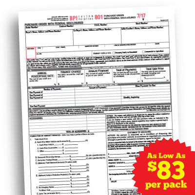 Are you a car dealership or used vehicle sales lot that needs to finance your own deals? BPI has you covered with industry standard finance forms used throughout the USA! ow.ly/EdJs50BTSmI

#cardealers #carsale #financing #usedcars