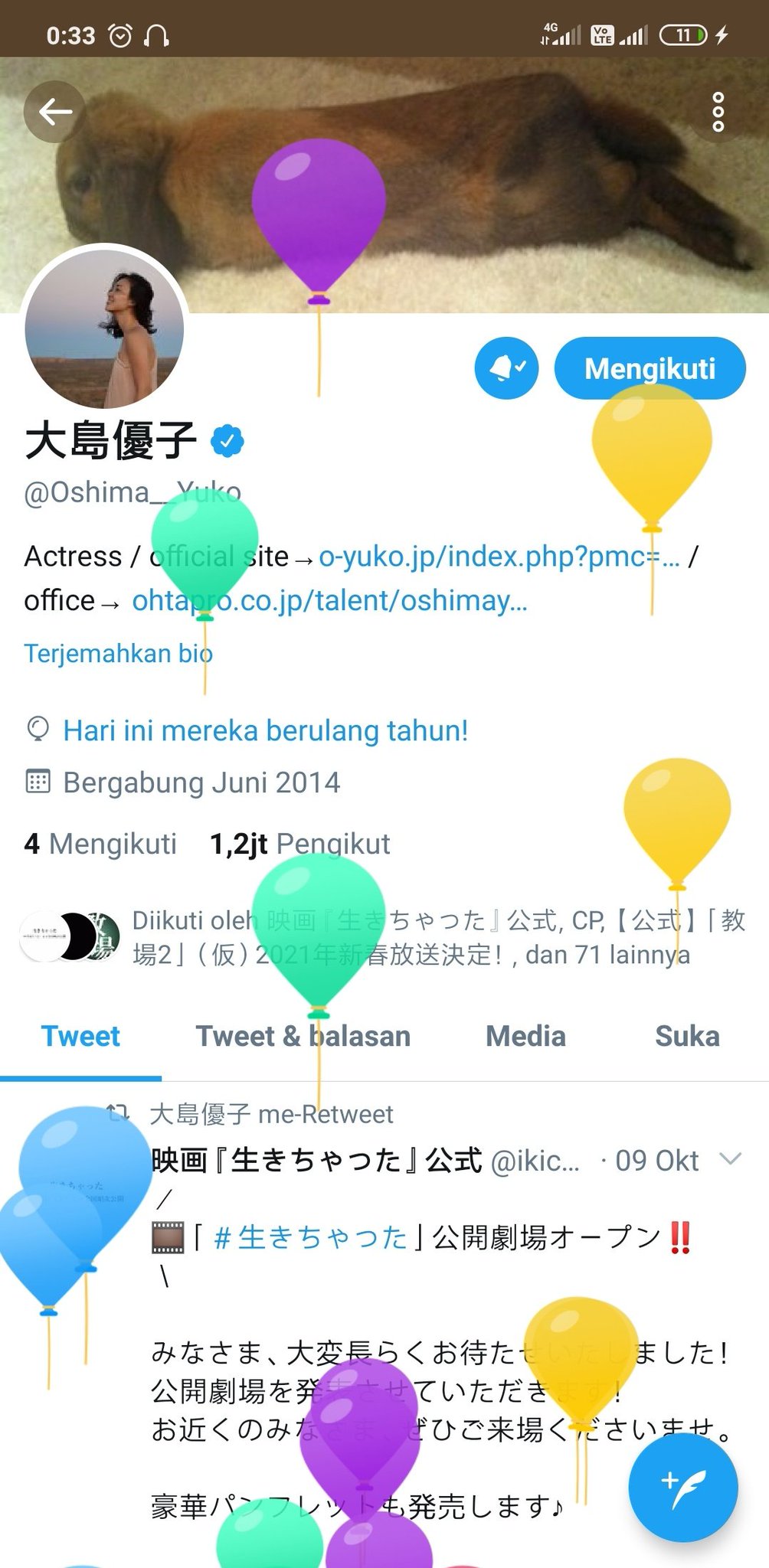  your message profiles have balloons, are you still afraid of balloons? Hihi

Happy birthday luv 