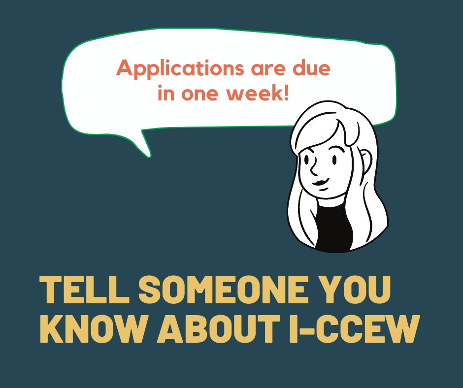 There’s only one week until I-CCEW intern applications are due! Do you know an OU student who would be a perfect fit? Now is the time to tell them! Fill out the application here:  bit.ly/34H8aoo