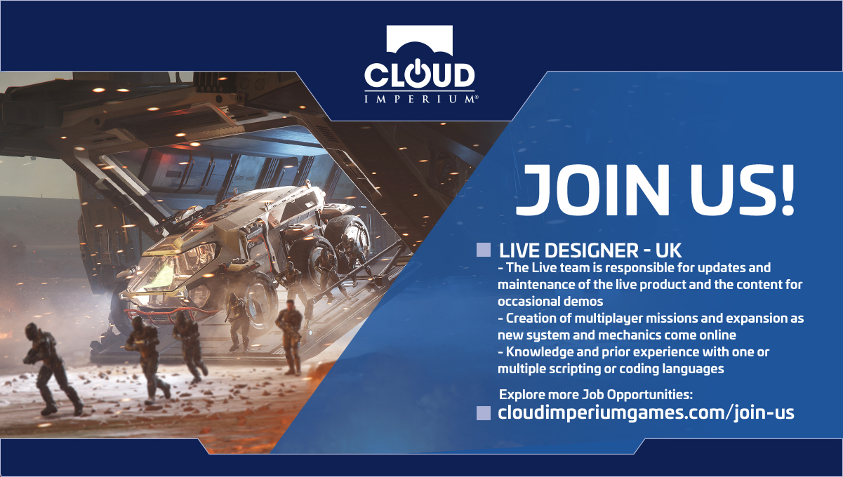 Cloud Imperium Games on Twitter: "Have experience in game design? We have  an opening for a Designer to work on our Live product at our UK studio, in  Wilmslow! Learn more and