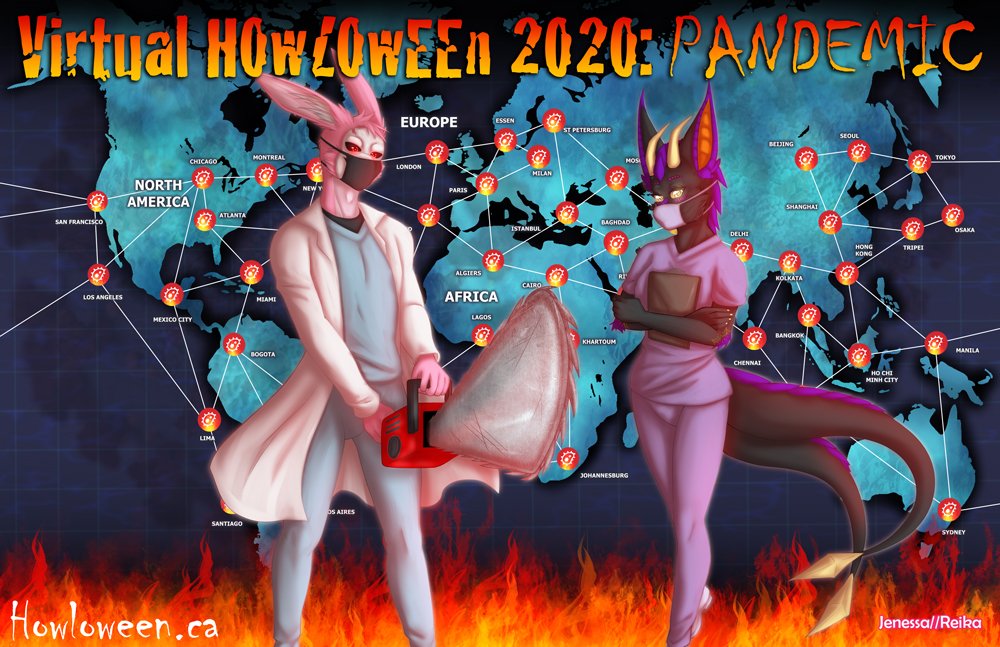 🌐VIRTUAL Howloween 2020🦇
🎭Theme: PANDEMIC!😷
📅Dates: November 13th &amp; 14th
🌐howloween.ca
Join our Virtual Event Space at discord.gg/HmT69rd

🎨 <a href="/Jenessa_Reika/">Jenessa//Reika</a>
 
#howloween #howloweencanada #furrycon #virtual #onlineevent #convention #howl2020 #halloween