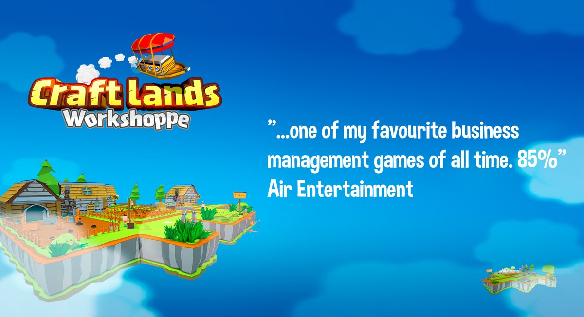 #CraftlandsWorkshoppe: your new favourite time sink. Grab the fantasy business management game now at 30% off with the launch discount, plus an extra 10% off for Shoppe Keep 1/2 players: store.steampowered.com/app/1197820

#GameDev #IndieDev #CraftlandsWorkshoppeGame