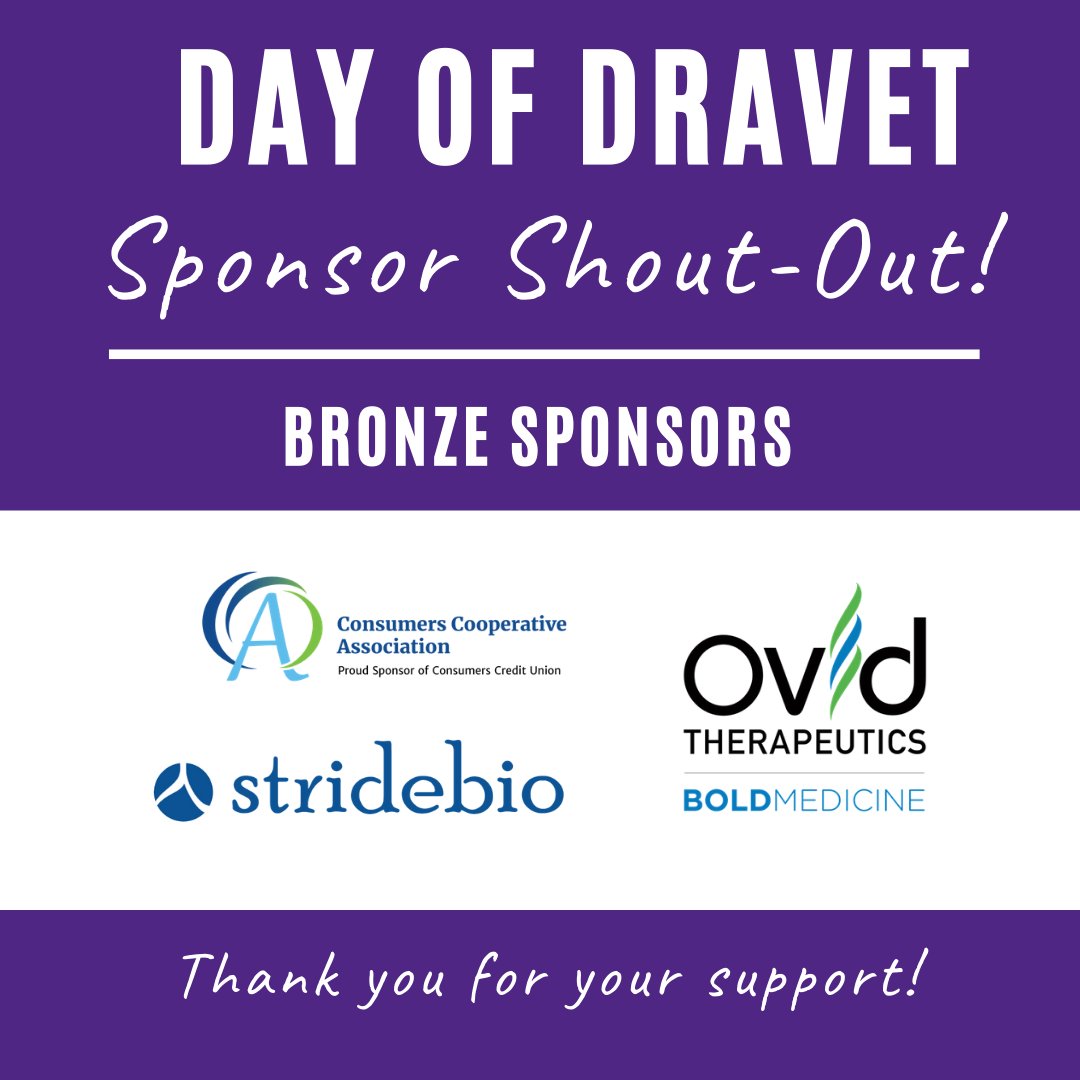 curedravet's tweet photo. A shout-out to our Bronze Sponsors for DSF's Day of #Dravet virtual workshop tomorrow! We appreciate your support of DSF and the #Dravet community! Thank you @OvidRx  #Stridebio #ConsumersCooperativeAssociation https://t.co/JR0y6PPxbn