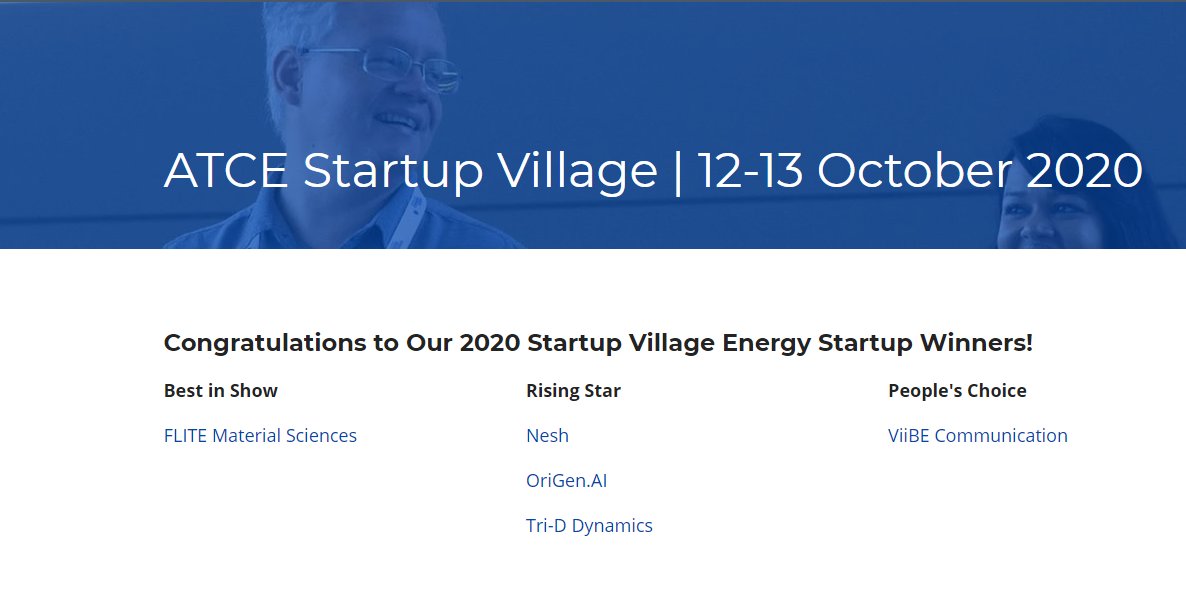 SteveGLouis's tweet image. Congrats to the ATCE #Startup Village winners. 

Dan Cohen of FLITE Material Sciences for his laser surface treatments

Deepak Atyam and Alex Finch of Tri-D Dynamics for their #smartpipe using #coldfusion #technology

And @hellonesh's AI is making business data easy to access