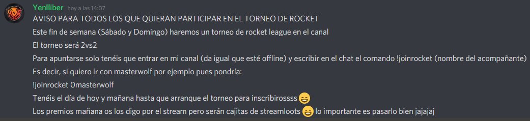 yenllibertv's tweet photo. Daaale perreques que tenemos torneito 2vs2 de #RocketLeague!!!

Os dejo foto con la info para inscribiros al torneo!

Canal de twitch: https://t.co/E7yc9d3XA0 https://t.co/j3tVYdP4VJ