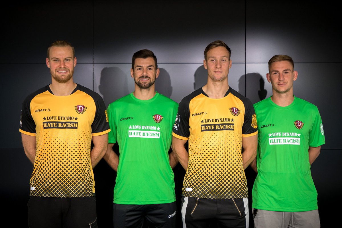 LOVE DYNAMO - HATE RACISM 🖤💛

Im Rahmen der FARE-Aktionswochen läuft die SGD zum Heimspiel gegen den <a href="/FSVZwickau/">FSV Zwickau</a> das 10. Jahr in Folge im Sondertrikot mit dem Slogan der antirassistischen Faninitiative <a href="/1953int/">★1953international★</a> auf der Brust auf. 👉bit.ly/3lTehNn #LDHR #SGDFSV #sgd1953
