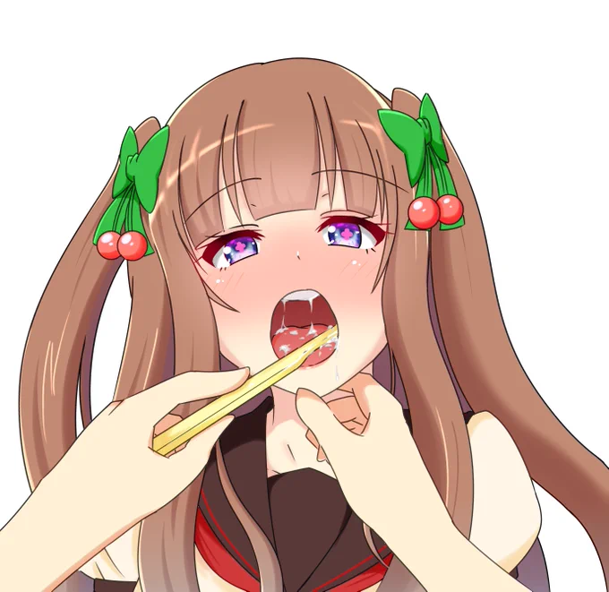 CERちゃんに歯磨きしているだけのイラスト 