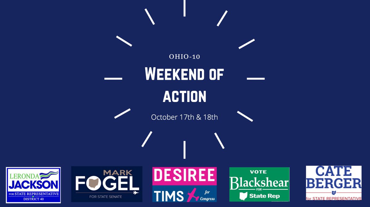 Join the Berger For Ohio team along with other Democratic candidates from the Dayton Region as we team up for a massive lit drop event.  Multiple times available to fit your schedule!   PLEASE join us to get the word out!  mobilize.us/timsforcongres…   #18Days #FlipThe41st