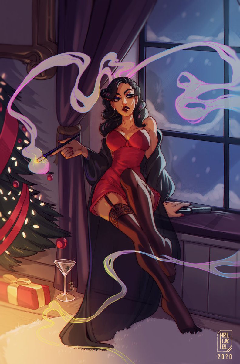 Helixel's tweet image. Hi! I&apos;m Isabella, I primarily do full illustrations and pinup work. I&apos;m open to trying out my hand at covers or posters if people are into that and you buy buy my merch and prints at 

🕯️etsy.com/ie/shop/Helixel
🪐 helixel-illustrations.com