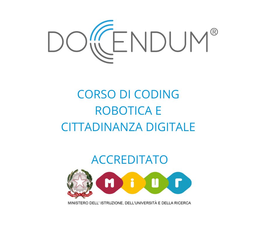 docendumsrl's tweet photo. Acquistabile con #cartdedocente, il corso accreditato @MIsocialTW di #coding, #robotica e #cittadinanzadigitale è svolto online “live” da chi, per primo in Italia, ha affiancato le scuole nell’introduzione di queste materie!
https://t.co/7plpjJMoUC https://t.co/qxlzuzfUyR