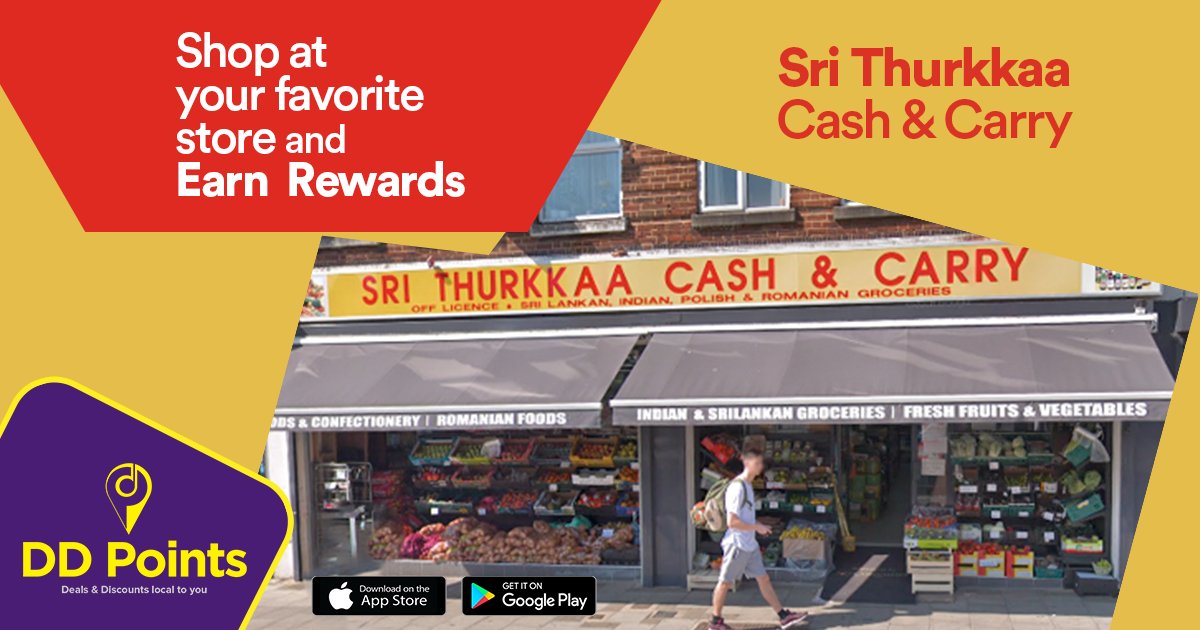 You can now redeem DD points at Sri Thurkkaa Cash &amp; Carry, your one-stop shop for Sri Lankan, Indian, polish and romanian groceries.

#DDRewards #DDPoints #offers #redeem #Deals