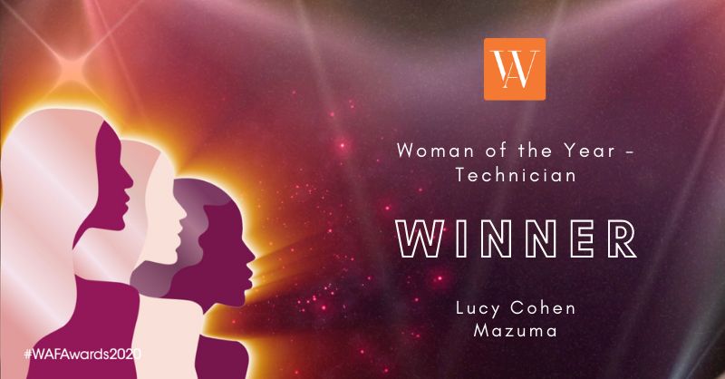Award number 20, Woman of the Year – Technician. Our winner is…Lucy Cohen <a href="/LucyMazuma/">Lucy Cohen</a>
Well done Lucy! #Wafawards2020