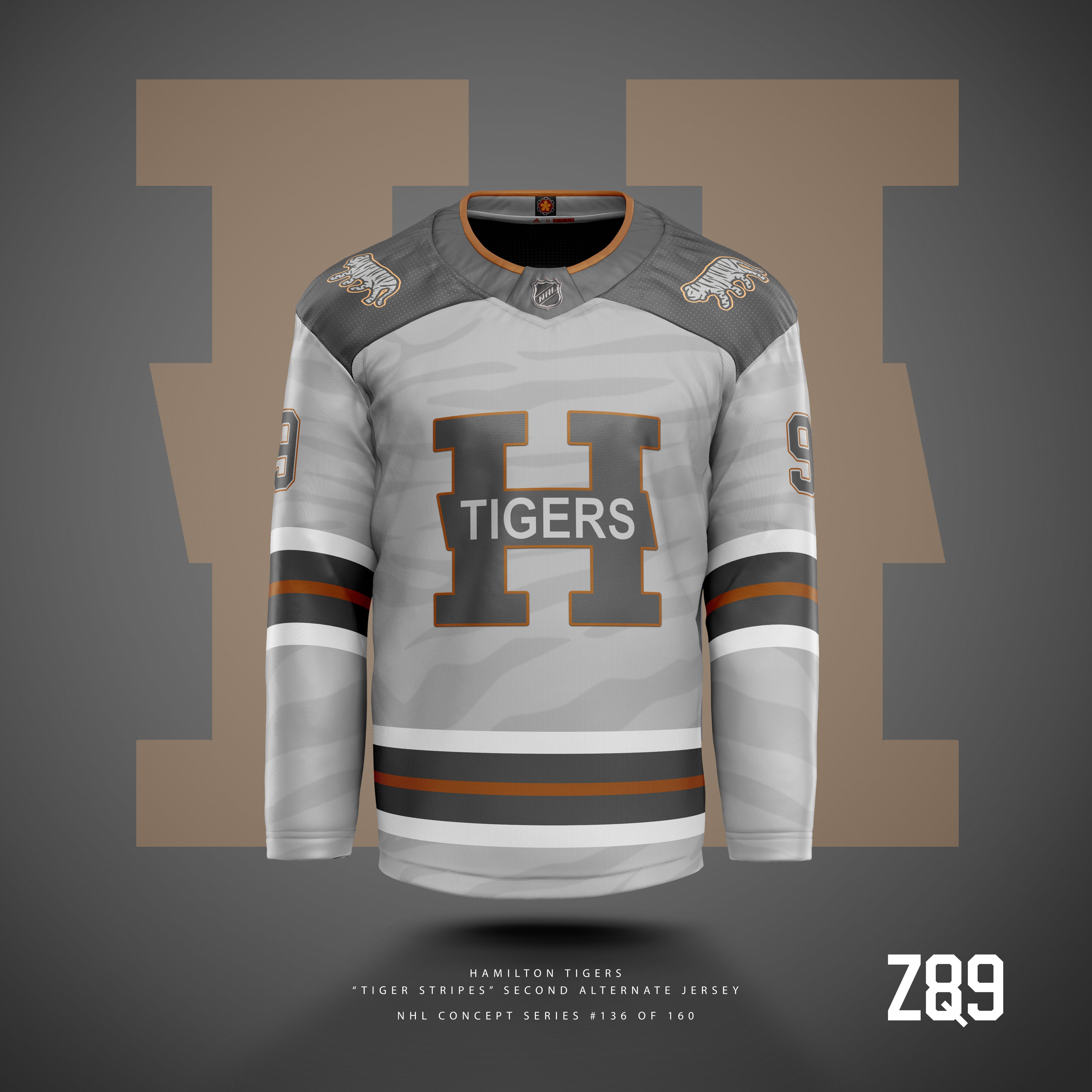 Z89Design on X: For the first alternate, I combined the classic H logo  with the walking tiger and used the charcoal color as the backdrop. For the  second alt, a tiger stripe