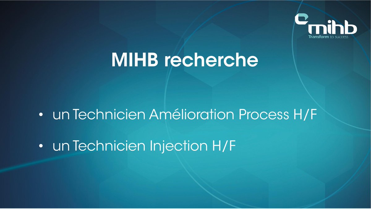MIHB01's tweet photo. #MIHB recrute ! Nous recherchons des #techniciens #injection et #amélioration_process. Découvrez nos #offres d' #emplois en ligne https://t.co/xlsat9BCwz https://t.co/6Aq2bvUIpS