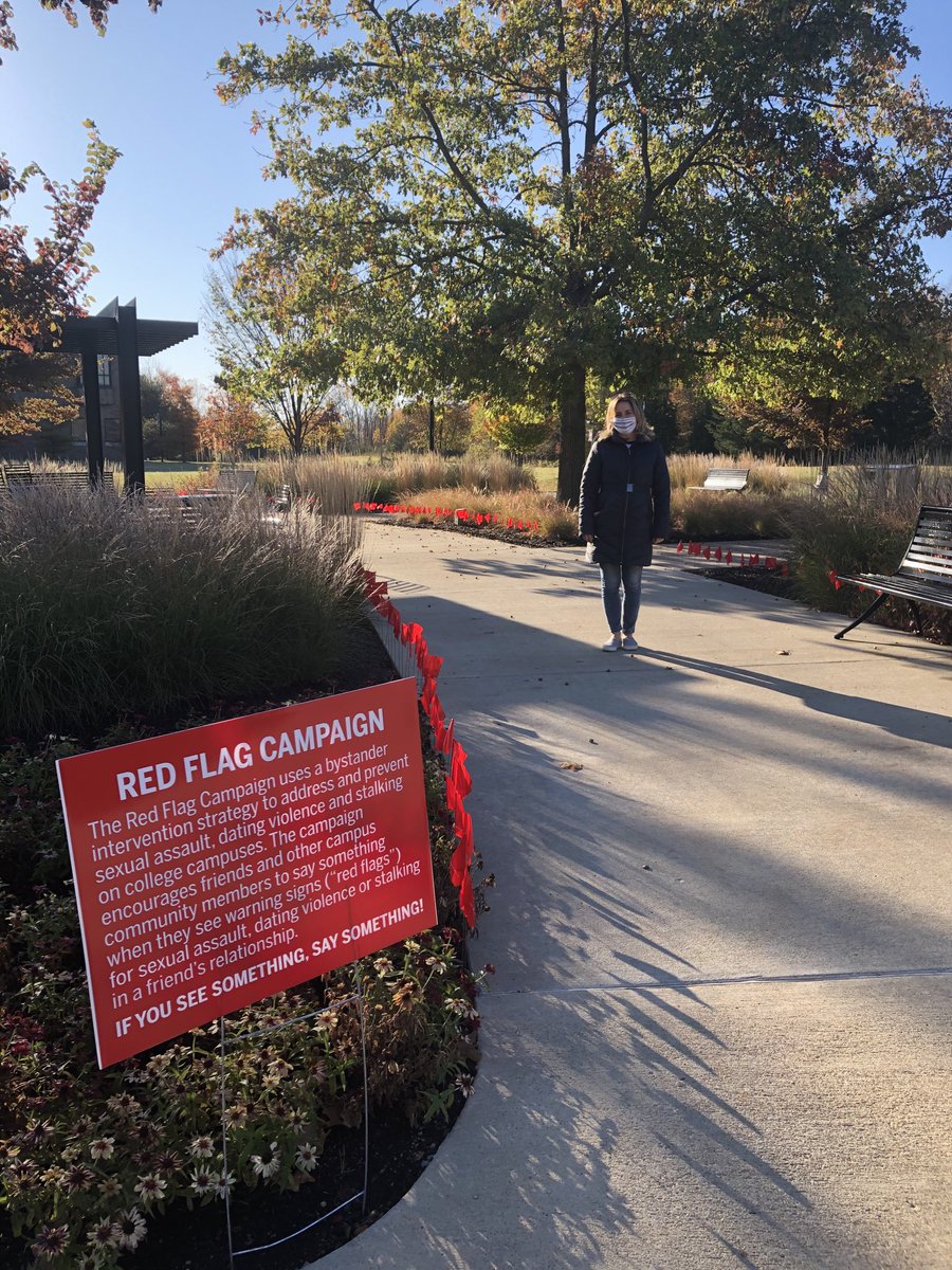 Setting out Red Flags <a href="/iueast/">IU East</a> in preparation for It’s On Us week #iueast