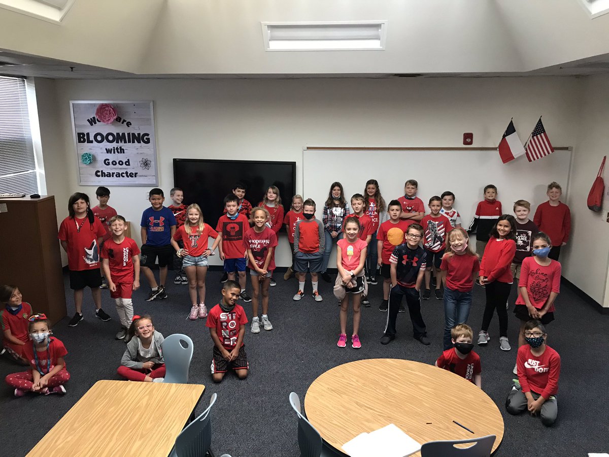 3rd grade is turning out for #dyslexiaawareness #DyslexiaAwarenessMonth <a href="/mrslindsay3rd/">Mrs Lindsay's Class</a> <a href="/baas_stars/">Jessica Baas</a> #WearRED #WearRedDay2020 #walkerstrong #mymisd