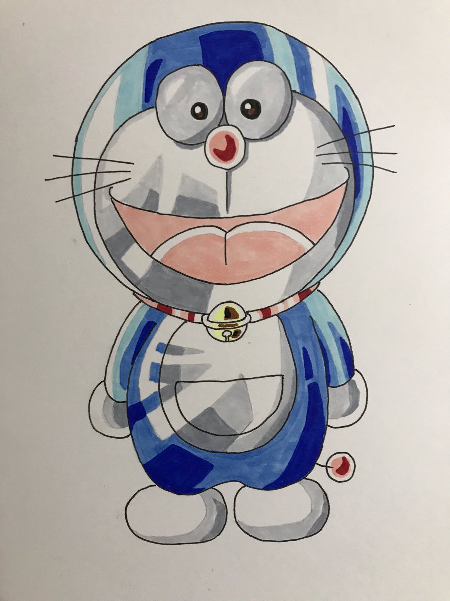 ヘイス 漫画家になりたい 鳥山明先生風のカラーリングのドラえもん ピカピカツルツルテカテカ イラスト好きな人と繋がりたい ドラえもん ドラゴンボール