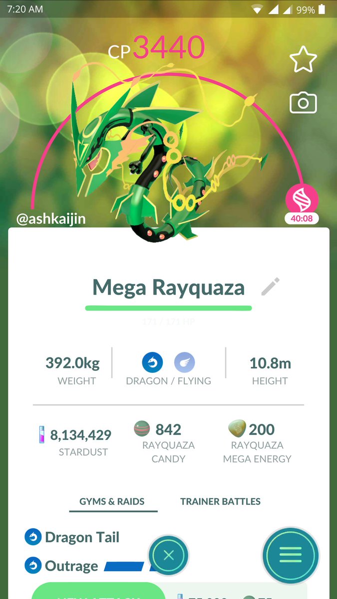 Mega rayquaza mega evolution in Pokemon go ! #megarayquaza