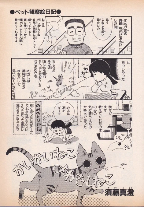 他人が描いた真崎守

須藤真澄先生の「かいかいねこ・よわむしねこ」
コミックモエNo.7(1990年1月10日)掲載
単行本「天国島より」収録
#真崎守 
