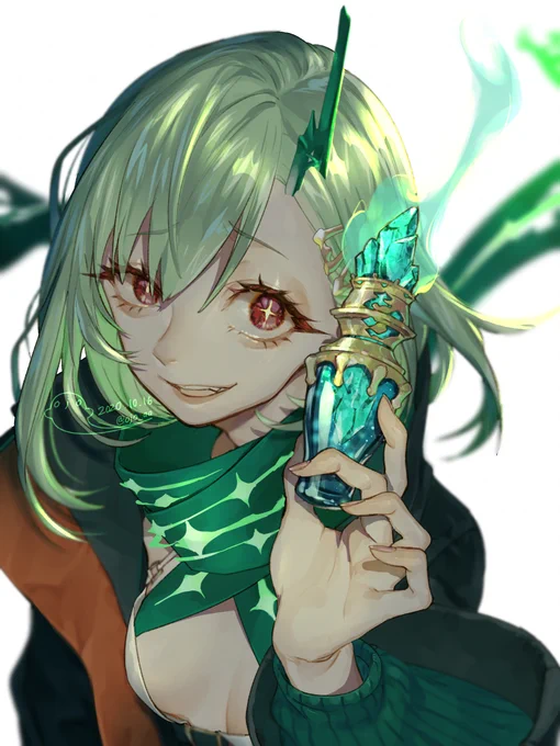 #フォロワーさんのイラストを自分の絵柄でリメイクする

うどんさん @magicaludonmag のイラスト(左)をリメイク(右)しました
良い顔!こういう顔は描いたことなかったので楽しかったです✨ 