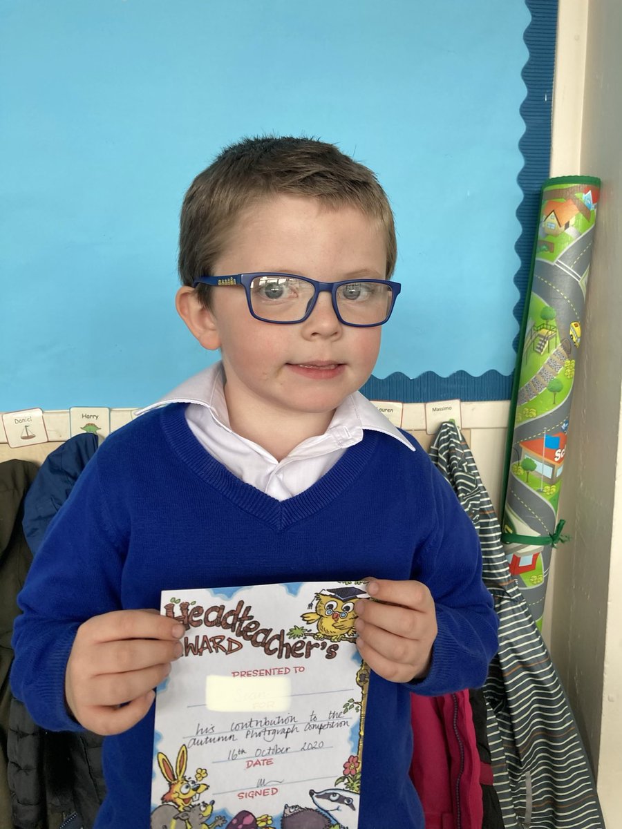 MissBurrows2's tweet photo. Look who won the Headteacher’s Award in P1 for their amazing autumn photo competition entry, which made us all smile! 
#inspiring @standrewsFCRC @mrsbrannanfcrc https://t.co/qP2puwIEEL