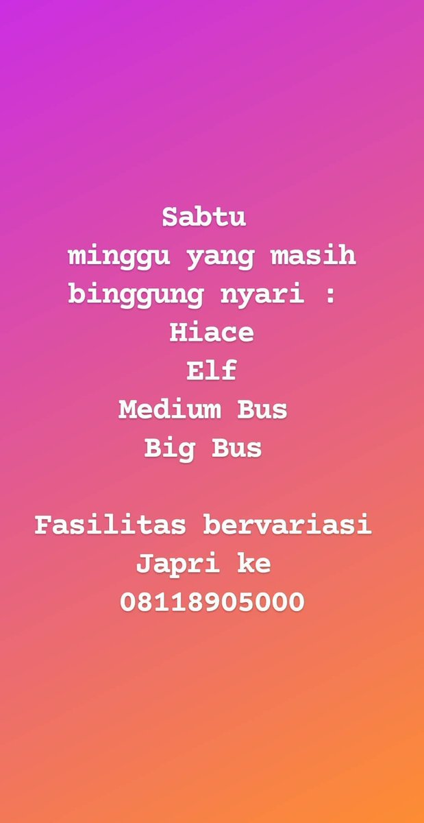 Travel amanah ...
Untuk area jabodetabek boleh di japri ya...