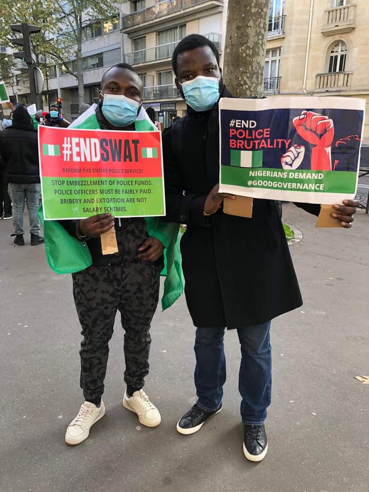 BREAKING: Nigerians In France Join #EndSARS Protest, Ask <a href="/MBuhari/">Muhammadu Buhari</a>, and IGP To Resign. #EndNigeria is next <a href="/MaziNnamdiKanu/">Mazi Nnamdi Kanu</a> <a href="/IpobosisiomaLga/">FearlessEvangelist official</a> <a href="/NGRPresident/">Presidency Nigeria</a>  <a href="/realDonaldTrump/">Donald J. Trump</a> <a href="/UN/">United Nations</a> <a href="/Europarl_EN/">European Parliament</a> <a href="/StateDept/">Department of State</a> <a href="/HQNigerianArmy/">Nigerian Army</a> <a href="/PoliceNG/">Nigeria Police Force</a> <a href="/channelstv/">Channels Television</a> <a href="/vanguardngrnews/">Vanguard Newspapers</a> <a href="/MobilePunch/">Punch Newspapers</a> <a href="/SecPompeo/">Secretary Pompeo</a>