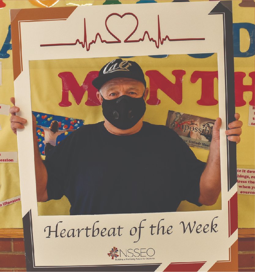 NSSEO_org's tweet photo. Congratulations Jose on being @NSSEO_org  #NSSEOheartbeat of the week! We have all seen your contributions and felt your dedication and were immediately reminded how special you are during our surprise visit with students and staff sharing in the celebration! 
@MinerSchool https://t.co/i4gVbKq8Sr