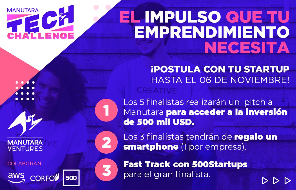 startupchile's tweet photo. #SUPPartner⎮¡𝐈𝐦𝐩𝐞𝐫𝐝𝐢𝐛𝐥𝐞! Hasta el 6 de noviembre puedes postular tu startup a “Manutara Tech Challenge". Los finalistas podrán acceder a grandes premios que no te puedes perder. ¡Postula ya! 🚀
Para más información visita: https://t.co/Qa7tbnZmMm
@ManutaraVC https://t.co/kqUbMJtM9G