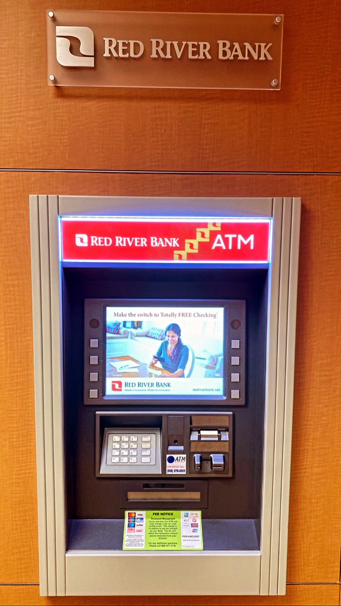 LSUStudentUnion's tweet photo. Take a look at our newest ATM on the first floor of the Union! 💳 We also have Chase, Capital One, and Regions ATMs. #lsustudentunion https://t.co/DqszLusxkk