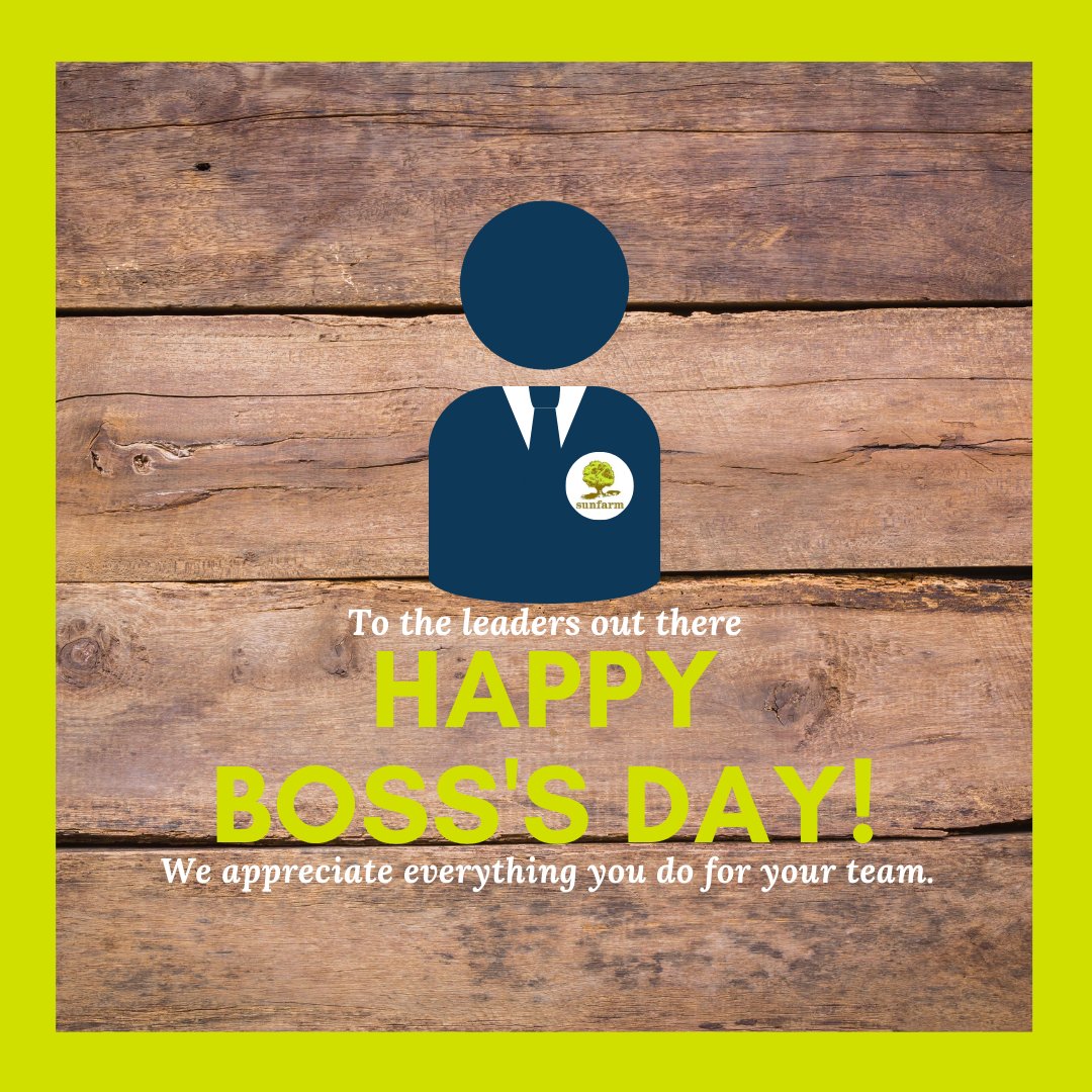 To our fearless leaders, Sam and John: Happy Boss's Day!  Thanks for keeping #TeamSunfarm on our toes!
