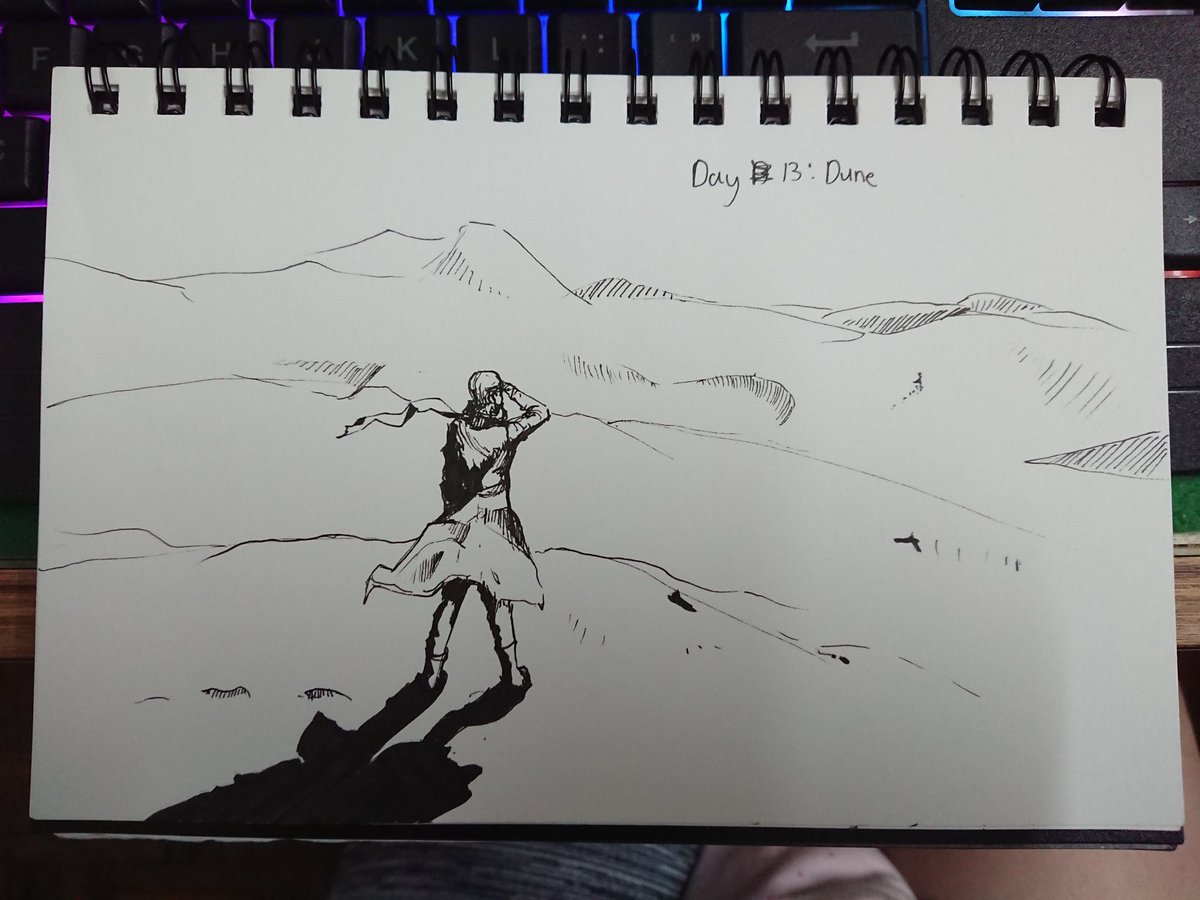IaaacSoong's tweet photo. Day 13 : Dune. More stuff. #inktober2020 #inktober https://t.co/ggFbs803cR