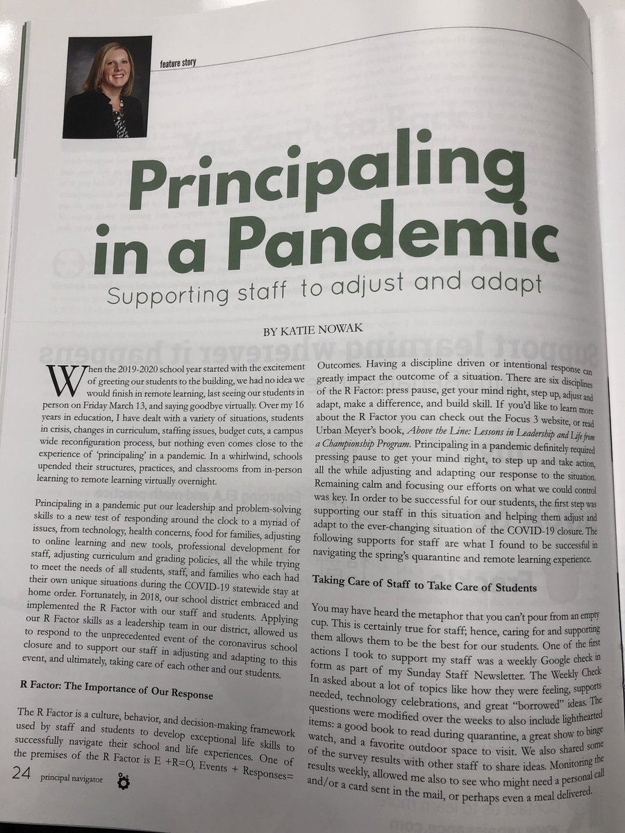 NickNeiderhouse's tweet photo. Happy Ohio Principal's Month! Shout out to my @oaesa zone director mentor @KatherineRNowak. Her article in the Navigator is so timely and her school is always offering engaging learning activities for students. Make sure to follow her on Twitter...no pressure principal Nowak :) https://t.co/CanVbTLNOZ
