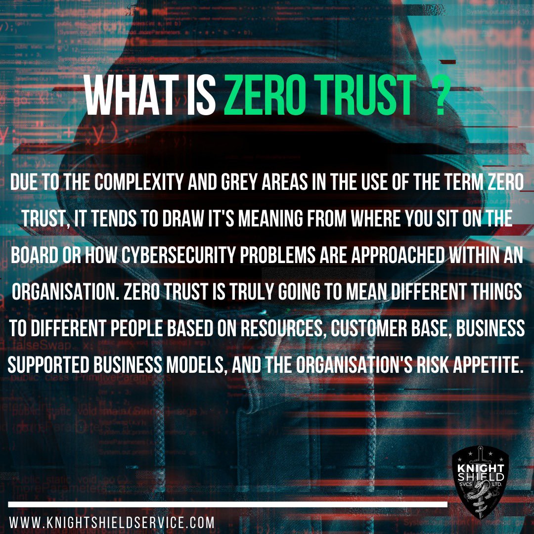 KSSintl's tweet photo. What’s Zero trust? 🤔
#Cybersecurity #cybercrime #blockchainnews #blockchainsolutions #ZeroTrust #blockchaintechnology #hackers #hackingsolutions #storagesolutions #smartcontracts #futuretechnology #Softwaresolutions #Security #Computermanagement #Blockchain #Knightshieldsvcs https://t.co/T6XwoVXu4A