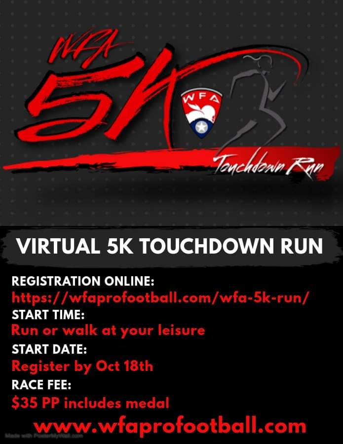 MN_Vixen's tweet photo. Only a couple days left to register!
Don't miss your chance to be part of the fisr annual #WFATouchdownRun and support female athletes.
Support the Vixen by either selecting Minnesota Vixen when you donate or register to run.
https://t.co/5J1jplDiAK
#challengeyourself https://t.co/gM9ZX6NBwL