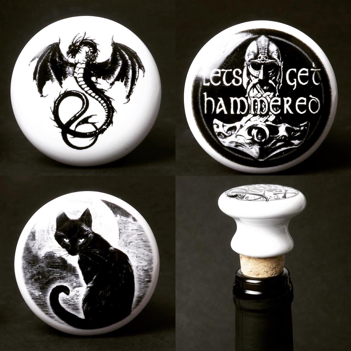 GothMall's tweet photo. Preserve your potions &amp; poisons with these spooky Bottle Stoppers!
🍾
Choose from various witchy vintage-look stoppers..🍷
All stoppers available at Goth Mall.
🛒 https://t.co/4HlQvwFk02🍾

#bottlestopper #darkgirl #bottlestoppers #gothichouse #gothichome #gothichomeware https://t.co/DwRNPLiMDV