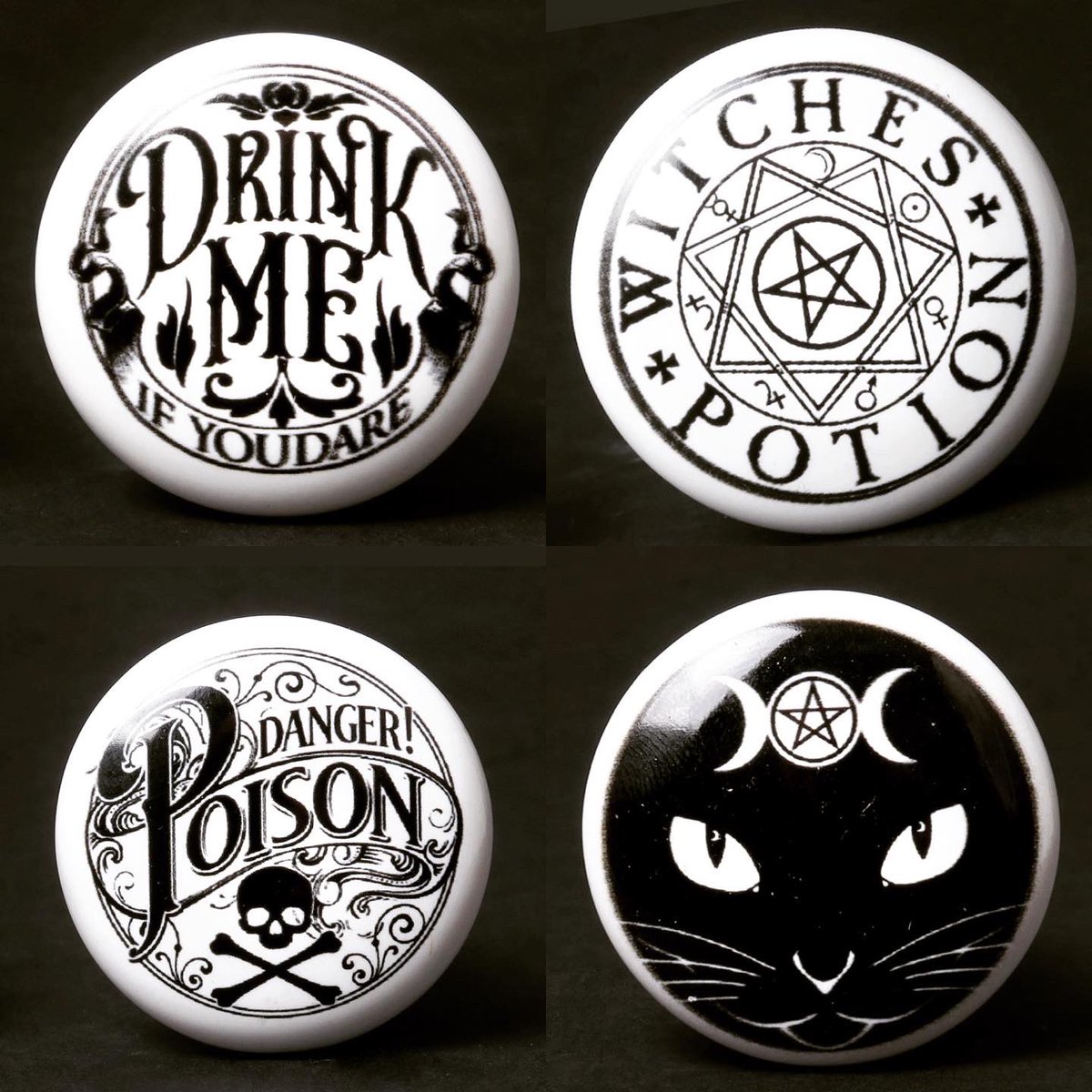 GothMall's tweet photo. Preserve your potions &amp; poisons with these spooky Bottle Stoppers!
🍾
Choose from various witchy vintage-look stoppers..🍷
All stoppers available at Goth Mall.
🛒 https://t.co/4HlQvwFk02🍾

#bottlestopper #darkgirl #bottlestoppers #gothichouse #gothichome #gothichomeware https://t.co/DwRNPLiMDV