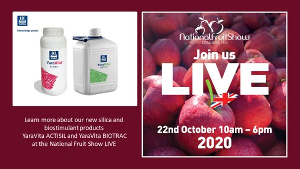 Yara_UK's tweet image. Visit the Yara stand @Nationalfruit Show LIVE and ask @Sir_Blueberry  about our new #YaraVita products #Actisil and #Biotrac   Register today: bit.ly/2H7HB3G    Or for more info on YaraVita visit bit.ly/33Y8YGj  #KnowledgeGrows