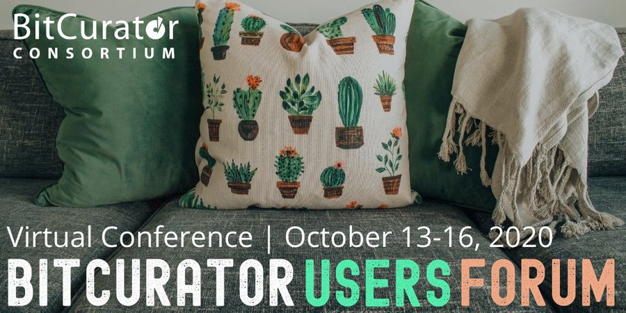 bitconsortium's tweet image. It's the final day of #BUF20! Today's open session, "Imaging," will be shorter than planned because of a cancelation, please check out the BCC website for the full, updated schedule 👉bitcuratorconsortium.org/forum/#tab4