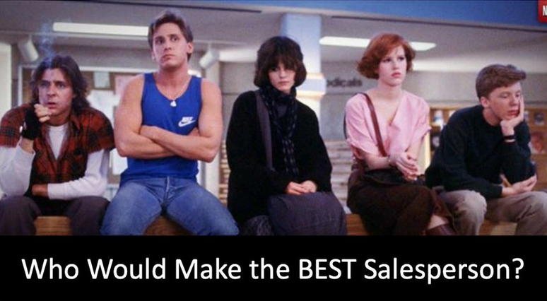 OrlandoSandler's tweet photo. #FridayFun - A Nerd, A Hippie, A Jock, A Princess, An Outcast. Who Would Make the Best Salesperson? Thoughts? https://t.co/bKK8KlyITc