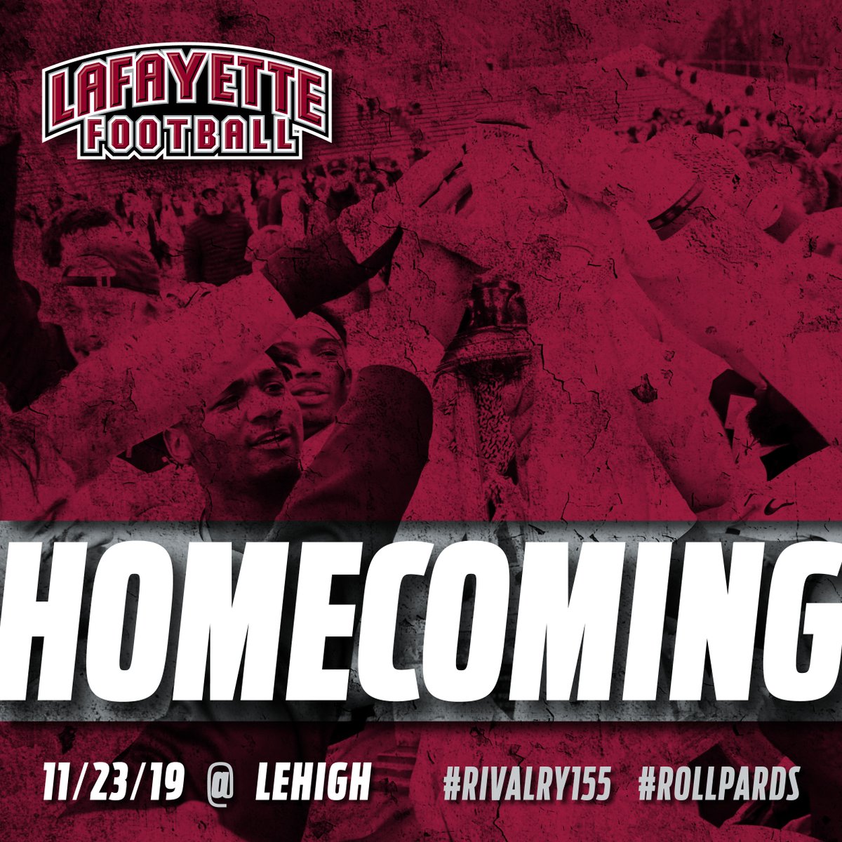 LafColFootball's tweet photo. Homecoming looks a little different this year, so we'll look back at one of our favorites tonight. 

Head to the link below and follow along with @GoLeopards as we re-live #Rivalry155 at 7 p.m. EST.

🔗 | https://t.co/yX46kAbvGH

#BeatLehigh | #BrokeThrough | #RollPards https://t.co/iK98vKlGBK
