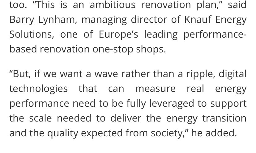 <a href="/KnaufEnergy/">Knauf Energy Solutions</a> MD #BarryLynham responds to #RenovationWave in <a href="/EURACTIV/">Euractiv</a> <a href="/KiraTaylor15/">Kira Taylor</a>