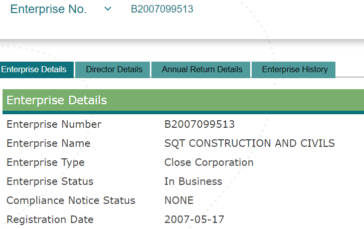 SQT Civils is a building, construction and civil engineering company. They have tendered for and built ICU wards at Mount Ayliff and Matatiele.They've won tenders for maintenance of provincial roads at R3m and recently R50m for construction of temporary shelters in E.C #Chippa