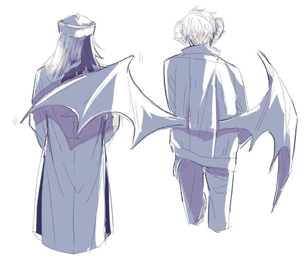 腰羽が好きだしそっと羽で隠すのかわい ょ さりとてのイラスト