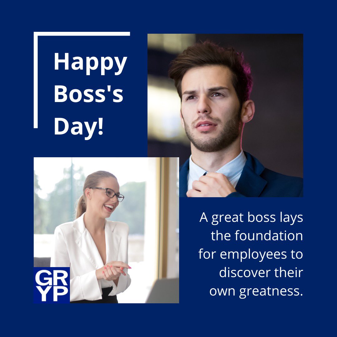 Today is National Boss’s Day! What are you doing to celebrate the supervisors, managers, and leaders in your life? #nationalbossday #nationalbossesday #gryp