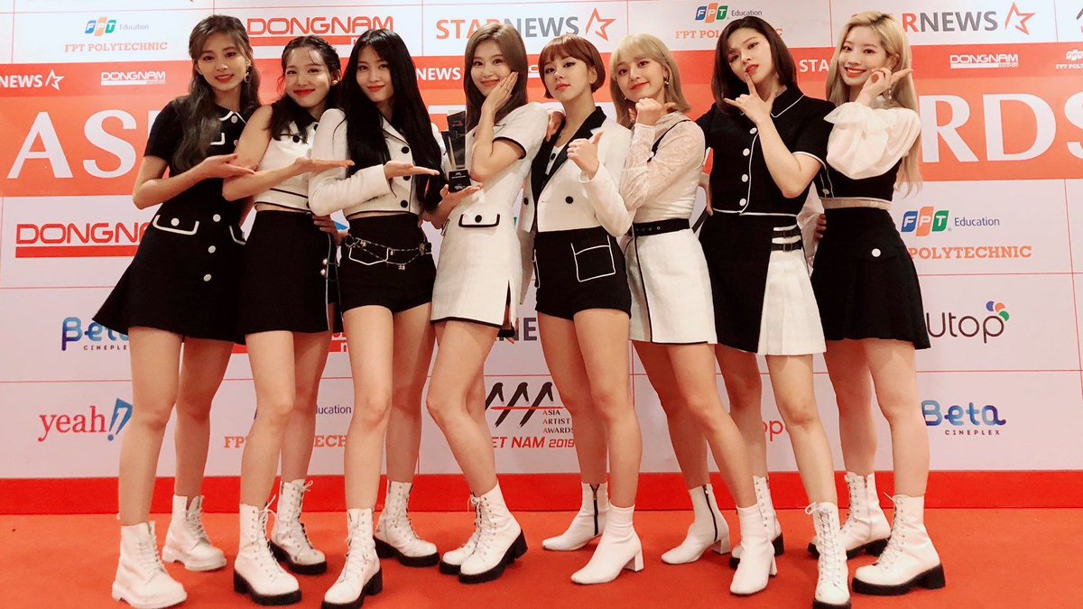 .<a href="/JYPETWICE/">TWICE</a>'s ranks on '2020 Asia Artist Award' on 'CHOEAEDOL' (Day 3):

• Real-Time:

AAA: #1 (41,437,528 votes) 
Female Group: #2 (16,053,932 votes) 
Female Idol: #1 TZUYU (19,270,434 votes)