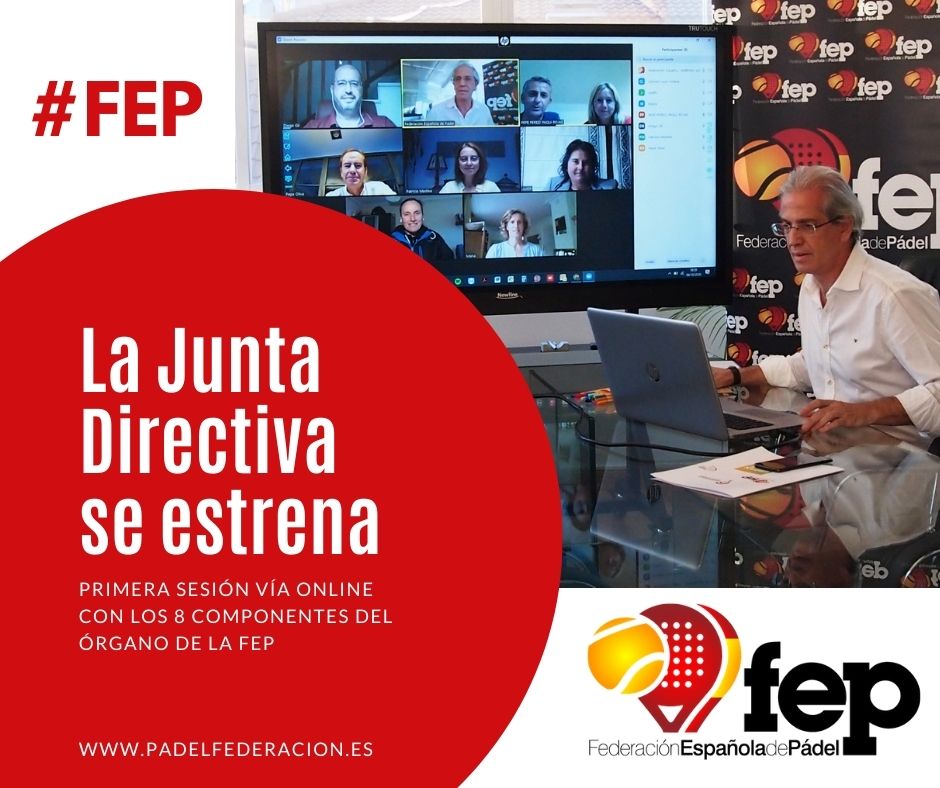 💻¡Estreno online!
La nueva Junta Directiva celebra su 1ª reunión:
▪️ Plan de Acción 2020 - 2024
▪️ Proyecto de Calendario 2021
▪️ Acciones de Formación
▪️ Captación de patrocinios
▪️ Pelota, ropa, pala y calzado oficial FEP

📝bit.ly/35jTSKT

#FEP #PadelFederado #padel