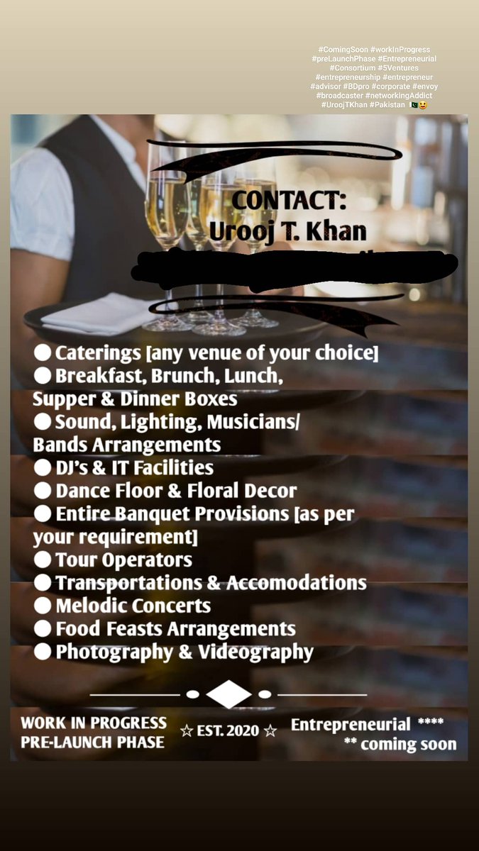 UroojTKhan's tweet image. SNEAK PEEK 👀

SERVICES FOR 2 OF MY VENTURES FROM MY "UPCOMING GROUP"💫😏 
Will upload the rest of the details soon. 

Announcing the Group Name shortly.. Stay tuned!! 🤞😀

#ComingSoon #workInProgress #preLaunchPhase #Entrepreneurial #Consortium #5Ventures #UroojTKhan 💫😏