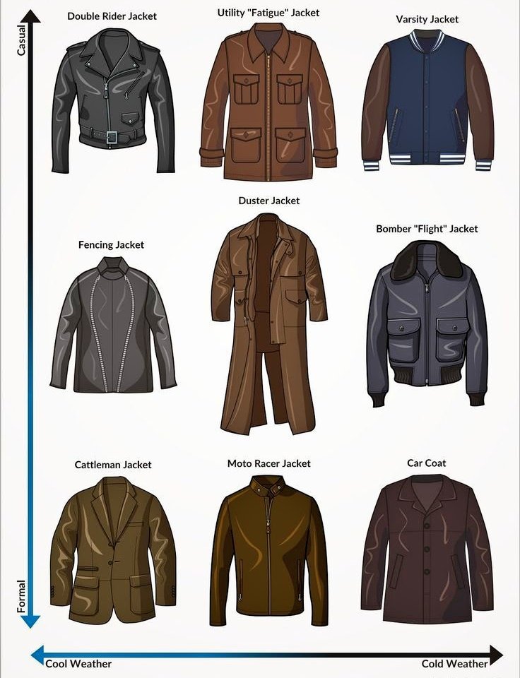 brownfolksguide's tweet photo. Types of Leather Jacket https://t.co/tHbpFq1pLt