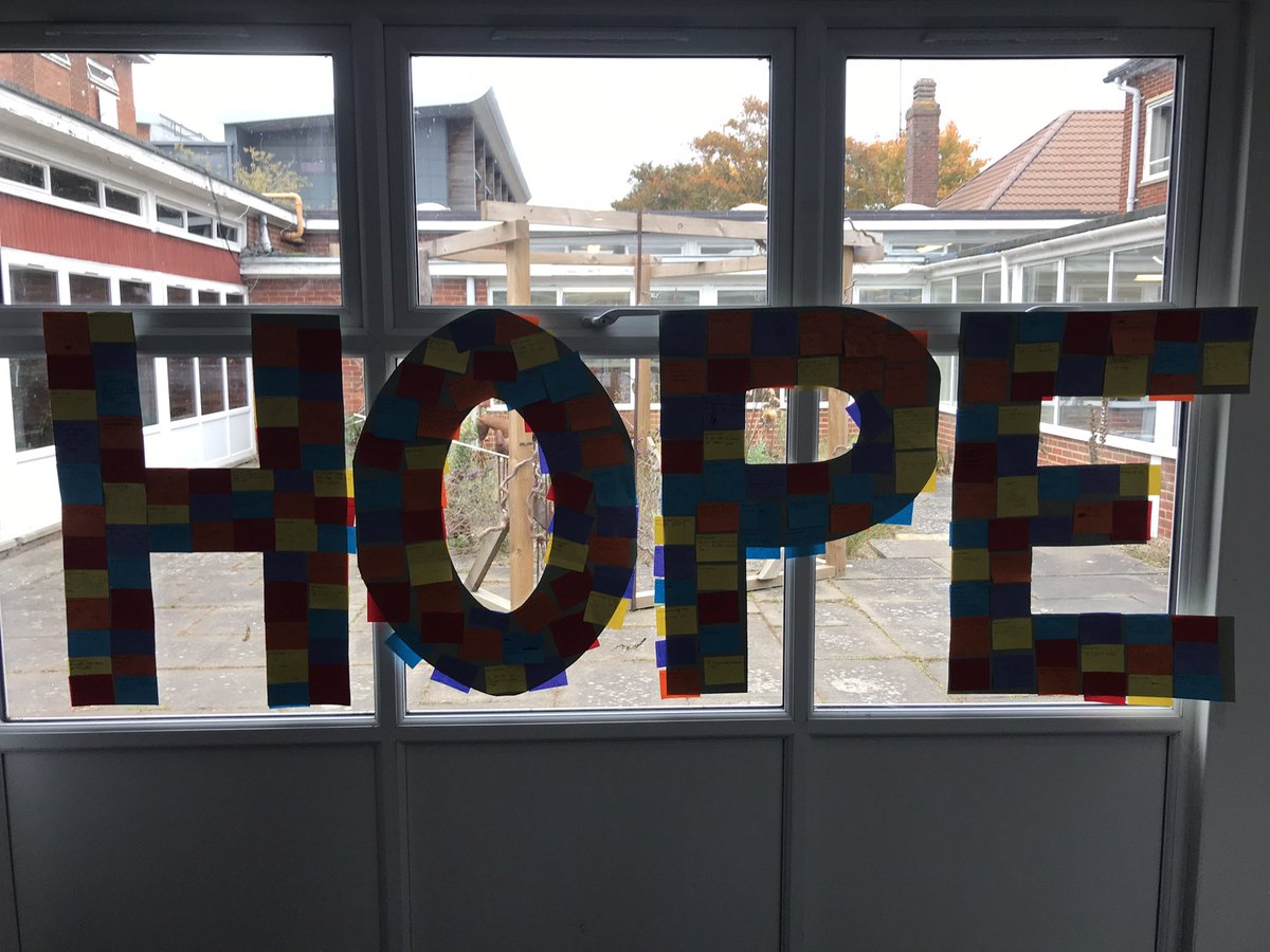 DSFExec's tweet image. This week, a lovely HOPE artistic piece was put in reception of SBS. It looks so wonderful and some of the messages on there hit close to home. What’s your hope for the future? #WorldMentalHealthDay